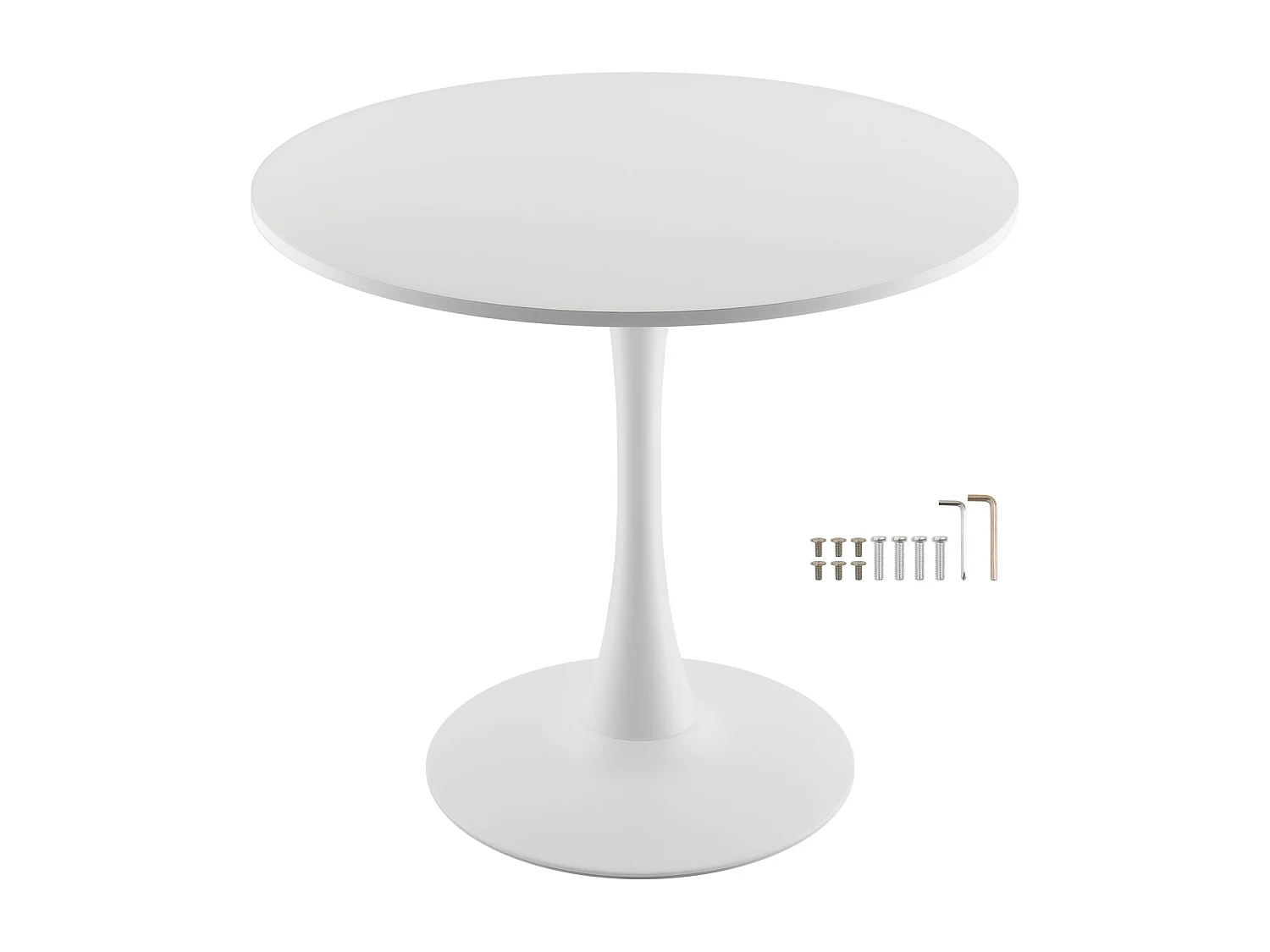 Mesa de Conjunto SucceBuy Mesa de Jantar Redonda em Madeira de 80 cm para 2 a 4 Pessoas (Só Mesa)