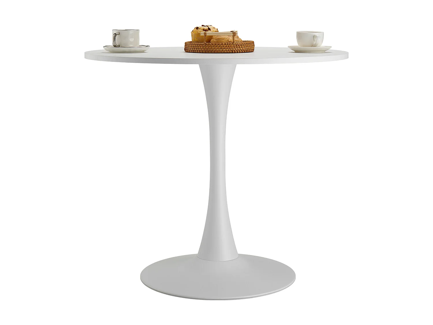 Mesa de Conjunto SucceBuy Mesa de Jantar Redonda em Madeira de 80 cm para 2 a 4 Pessoas (Só Mesa)