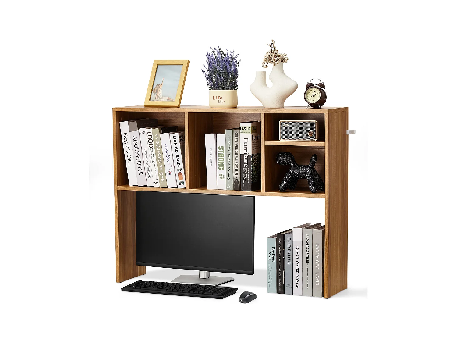 Étagère de Bureau SucceBuy en Bois à 1 Niveau Organisateur de Rangement pour le Bureau et la Maison