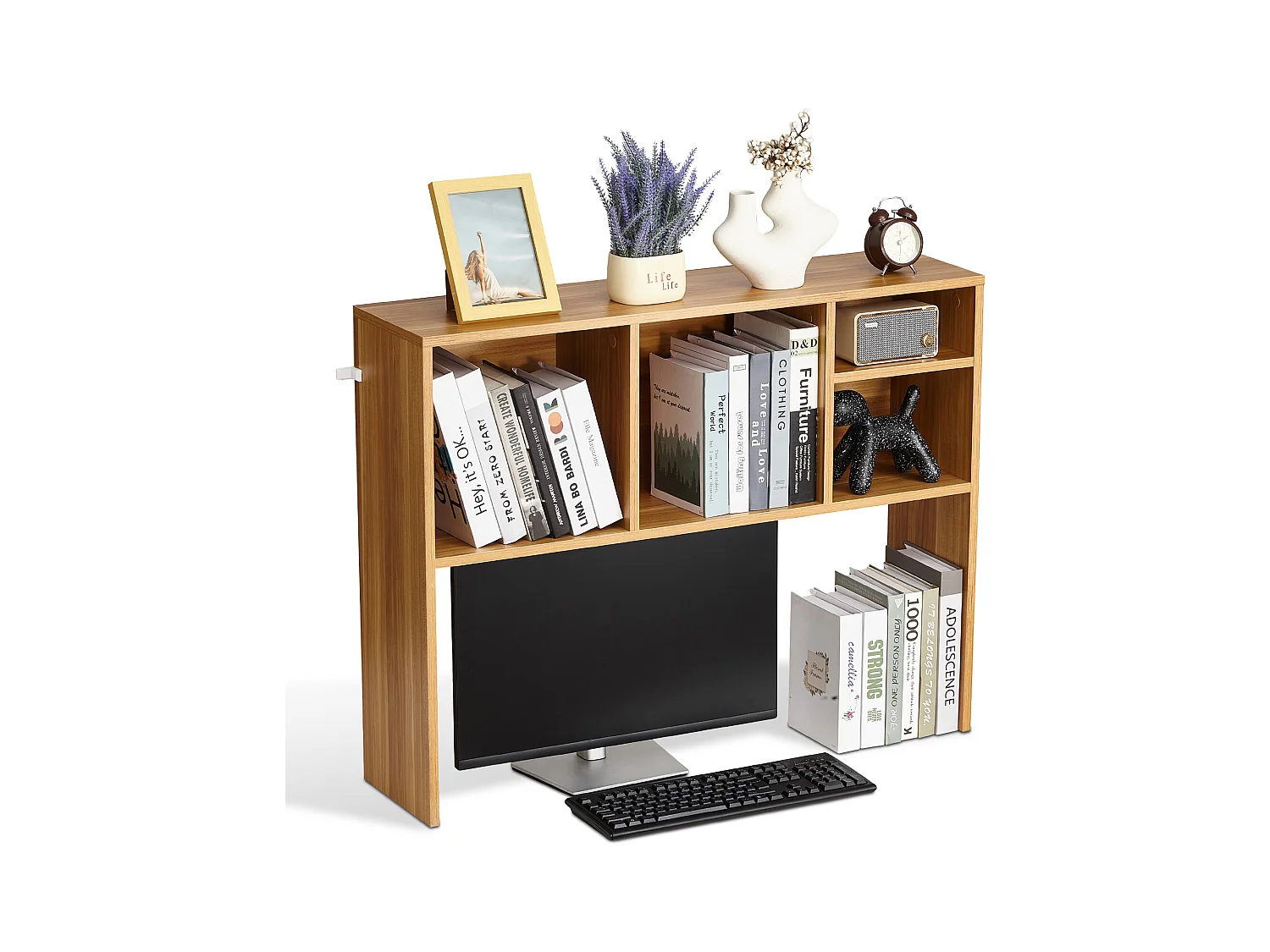 Étagère de Bureau SucceBuy en Bois à 1 Niveau Organisateur de Rangement pour le Bureau et la Maison