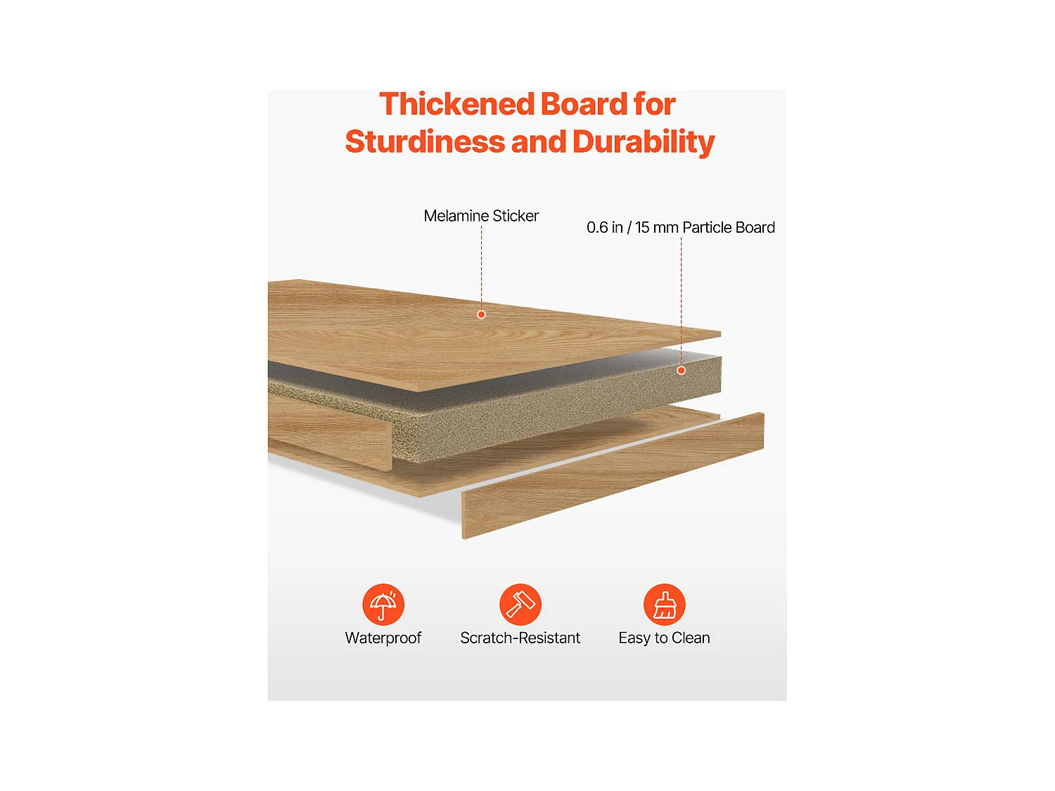 Étagère de Bureau SucceBuy en Bois à 2 Niveaux Organisateur de Rangement pour le Bureau et la Maison