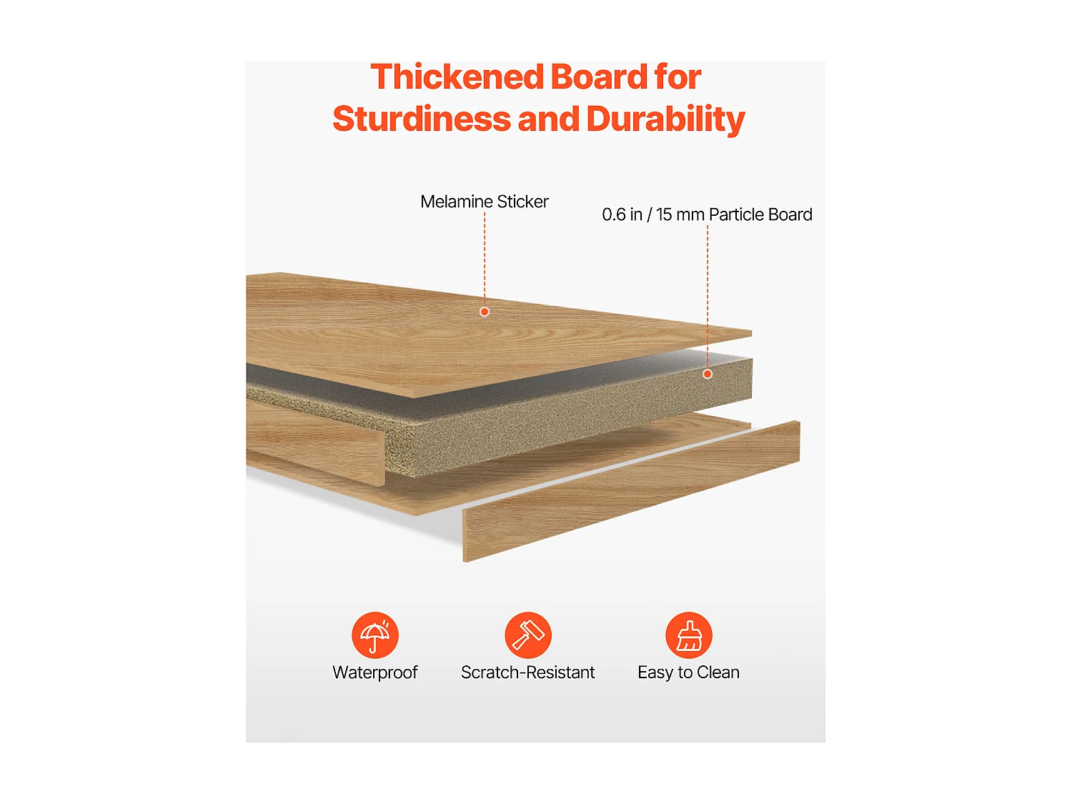 Étagère de Bureau SucceBuy en Bois à 2 Niveaux Organisateur de Rangement pour le Bureau et la Maison