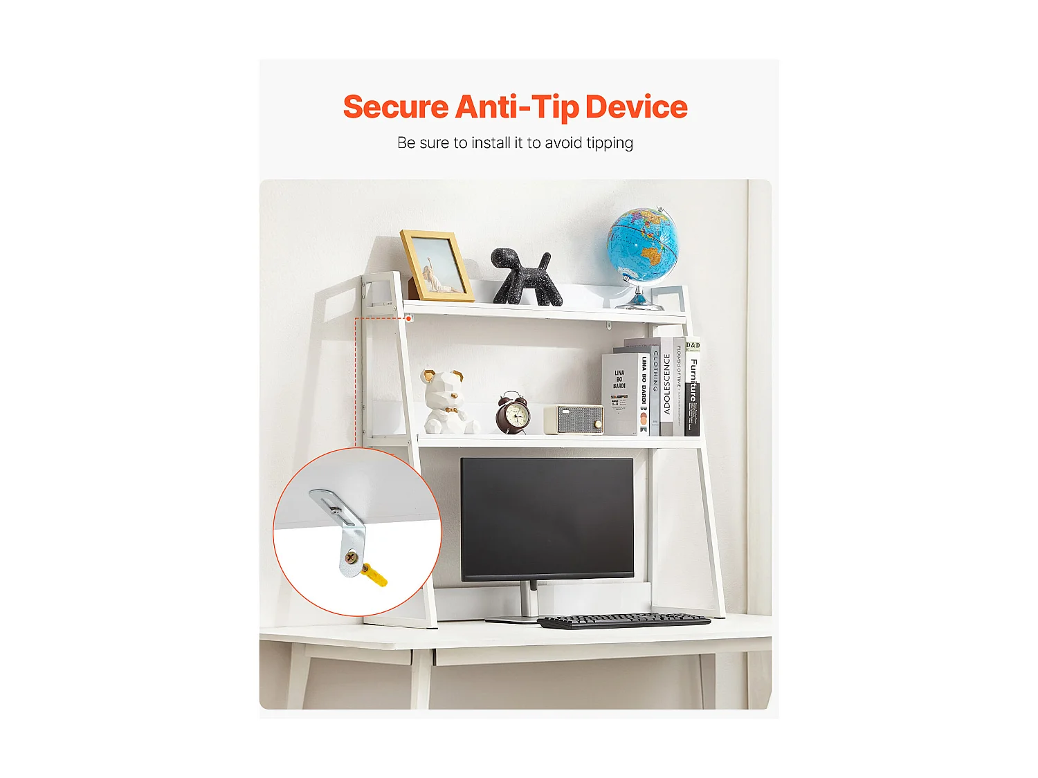 Étagère de Bureau SucceBuy Organiseur à 2 Niveaux pour le Bureau et la Maison Blanc