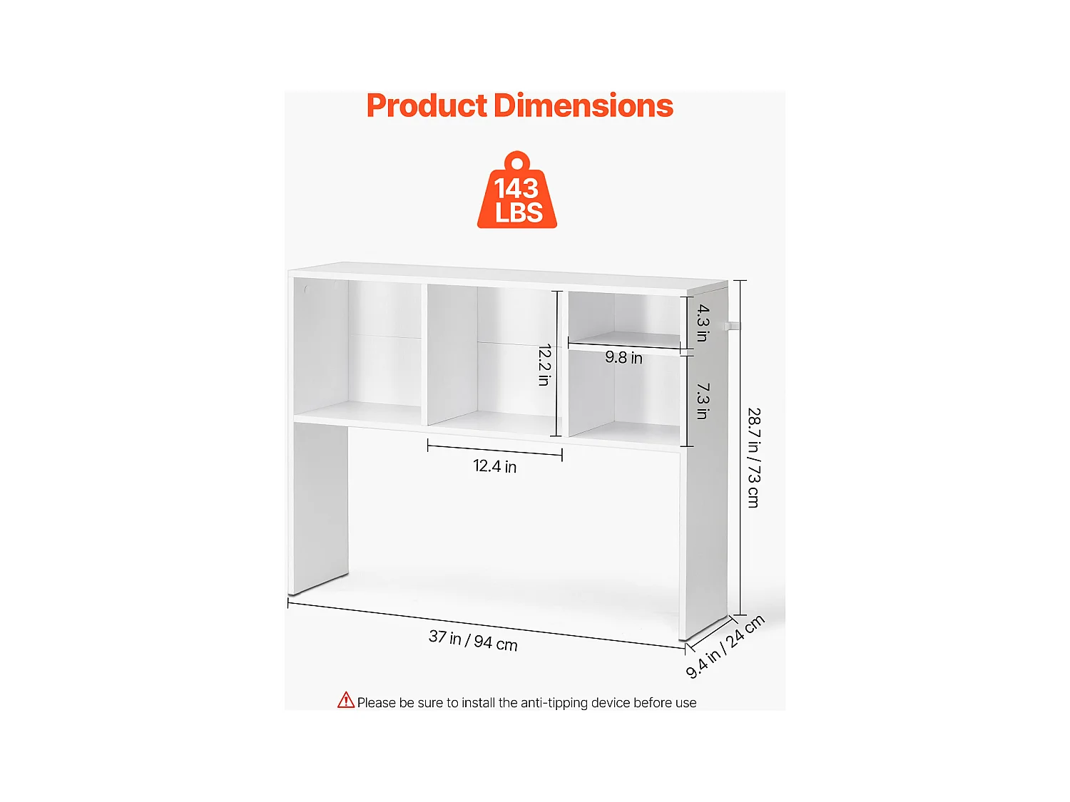 Étagère de Bureau SucceBuy Blanche à 1 Niveau Organisateur de Rangement pour le Bureau et la Maison