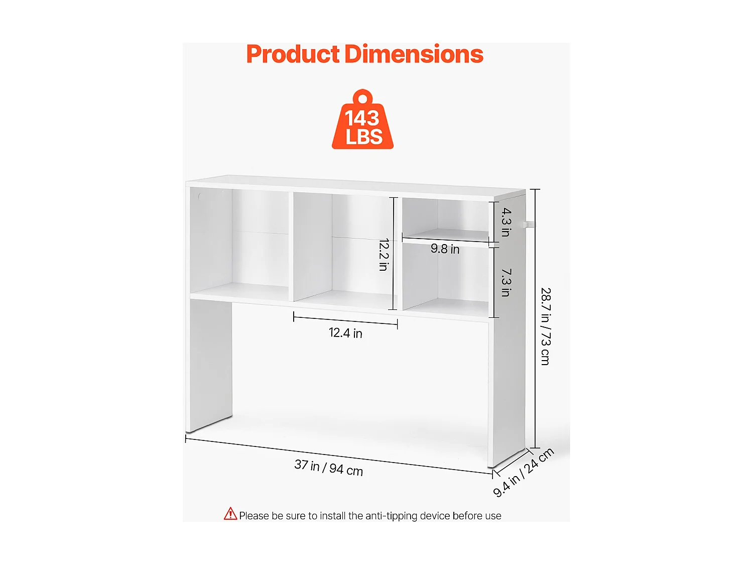 Étagère de Bureau SucceBuy Blanche à 1 Niveau Organisateur de Rangement pour le Bureau et la Maison