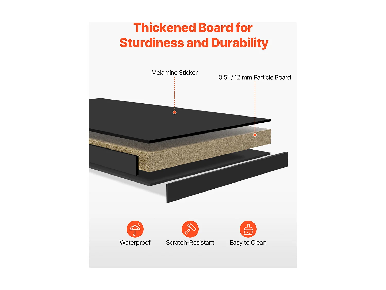 Étagère de Bureau SucceBuy Organiseur Noir à 3 Niveaux pour le Bureau et la Maison