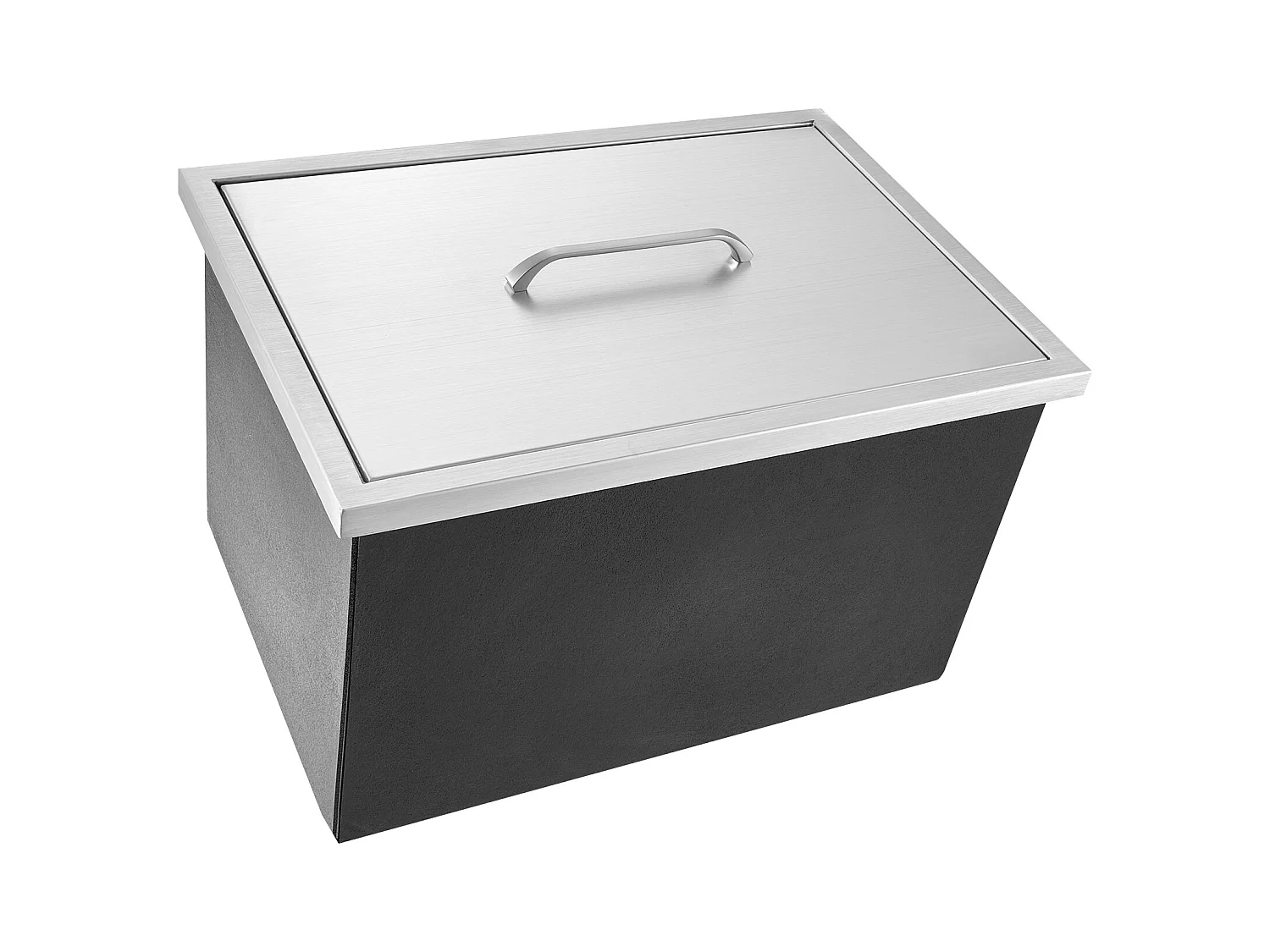 Glacière à Encastrer SucceBuy, 51 x 35 x 30 cm, Bac à Glaçons en Acier Inoxydable avec Couvercle, Bar à Glace de Cuisine Extérieure