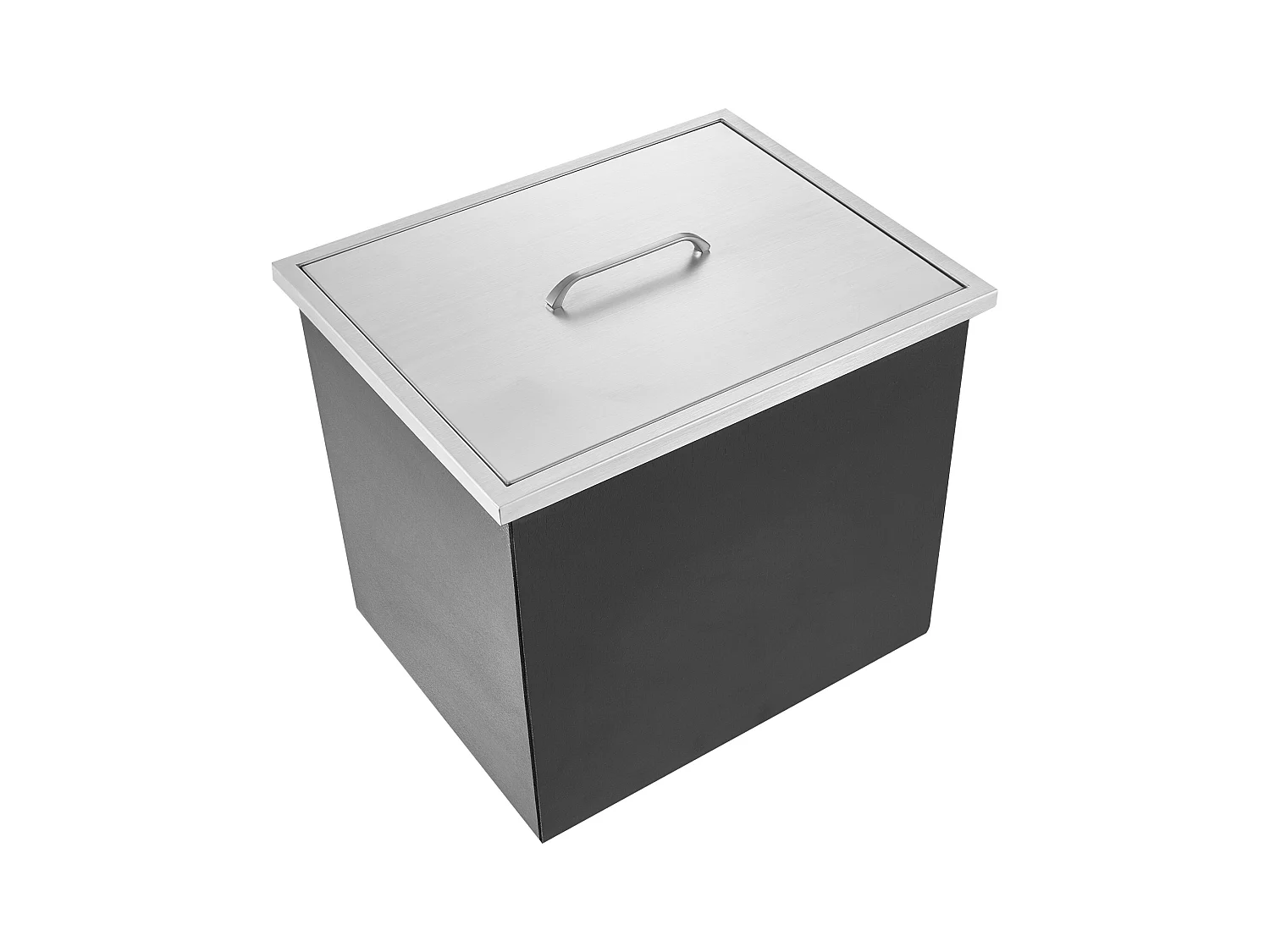 Glacière à Encastrer SucceBuy, 51 x 35 x 30 cm, Bac à Glaçons en Acier Inoxydable avec Couvercle, Bar à Glace de Cuisine Extérieure