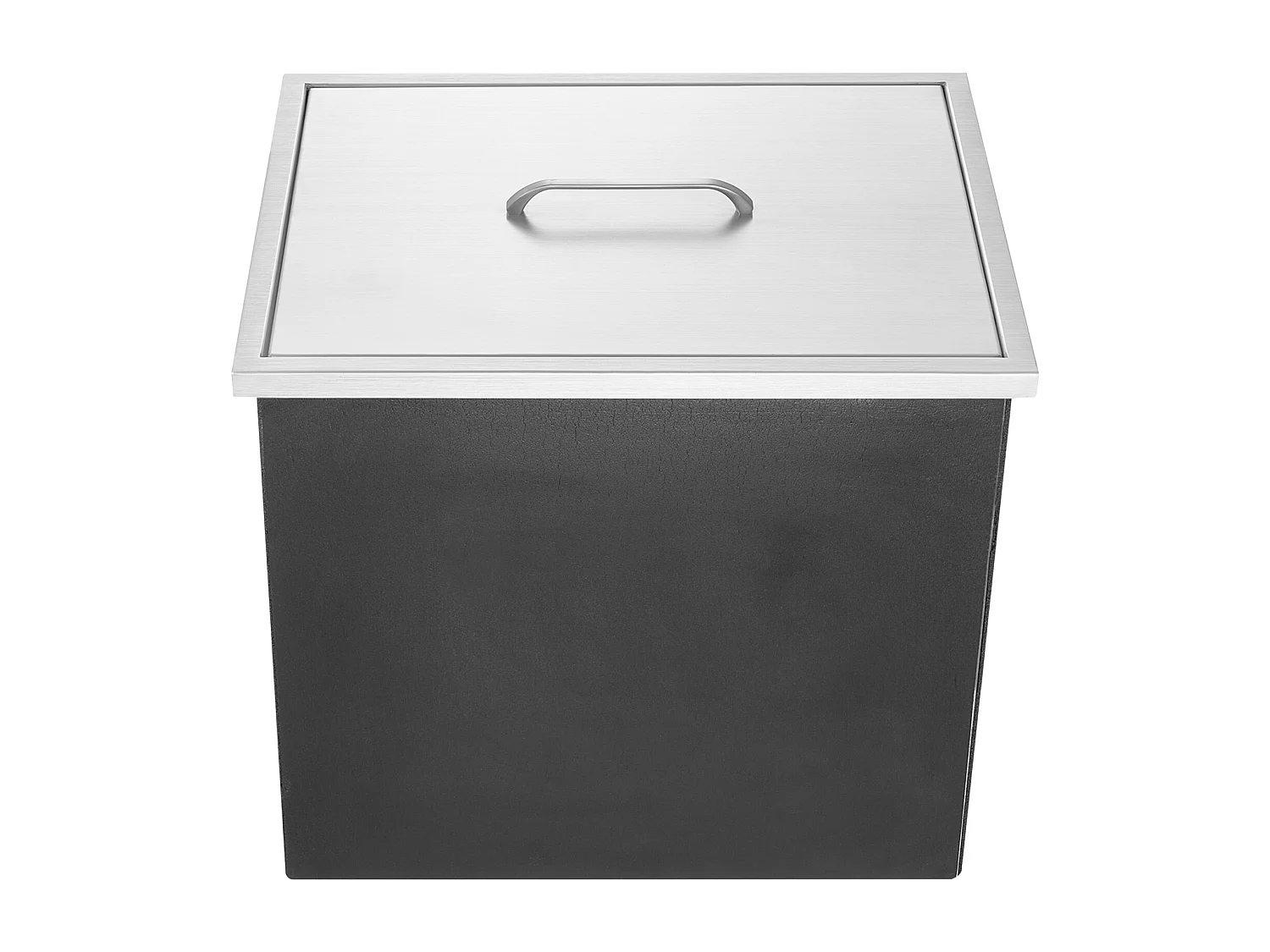 Glacière à Encastrer SucceBuy, 51 x 35 x 30 cm, Bac à Glaçons en Acier Inoxydable avec Couvercle, Bar à Glace de Cuisine Extérieure