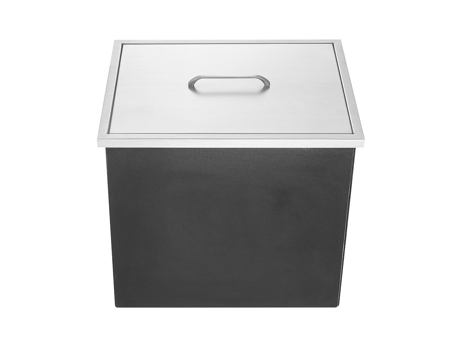 Glacière à Encastrer SucceBuy, 51 x 35 x 30 cm, Bac à Glaçons en Acier Inoxydable avec Couvercle, Bar à Glace de Cuisine Extérieure