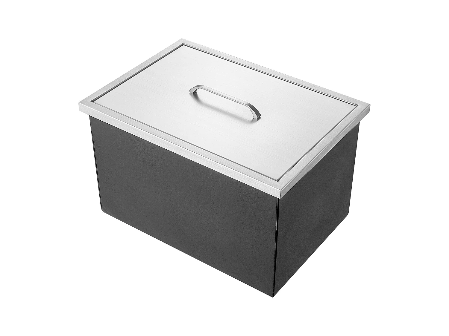 Glacière à Encastrer SucceBuy, 51 x 35 x 30 cm, Bac à Glaçons en Acier Inoxydable avec Couvercle, Bar à Glace de Cuisine Extérieure