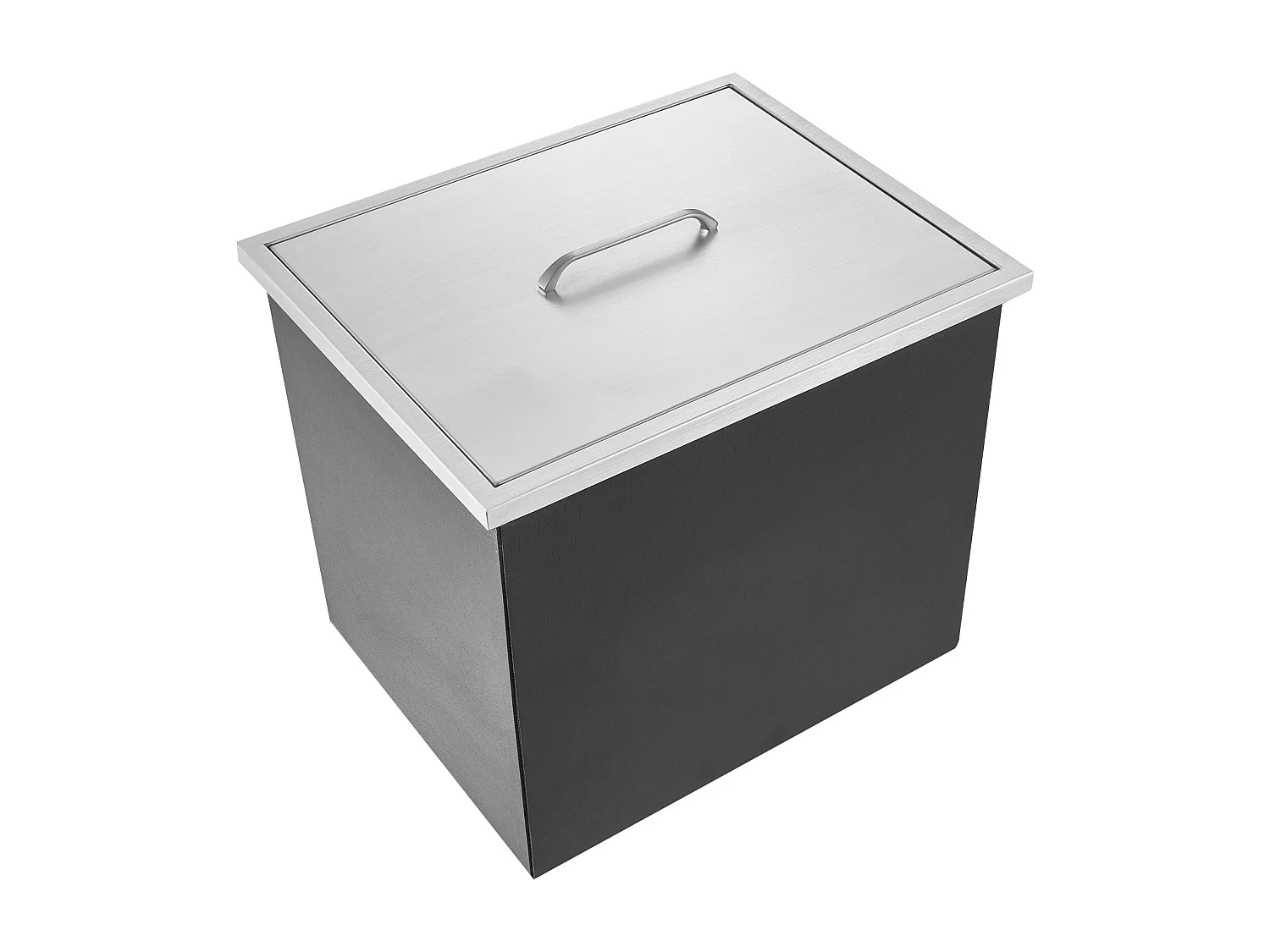 Glacière à Encastrer SucceBuy, 51 x 35 x 30 cm, Bac à Glaçons en Acier Inoxydable avec Couvercle, Bar à Glace de Cuisine Extérieure