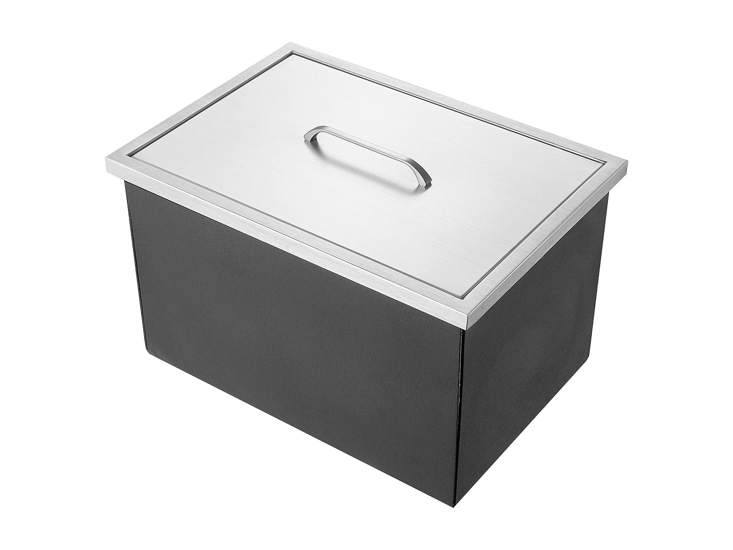 Glacière à Encastrer SucceBuy, 51 x 35 x 30 cm, Bac à Glaçons en Acier Inoxydable avec Couvercle, Bar à Glace de Cuisine Extérieure