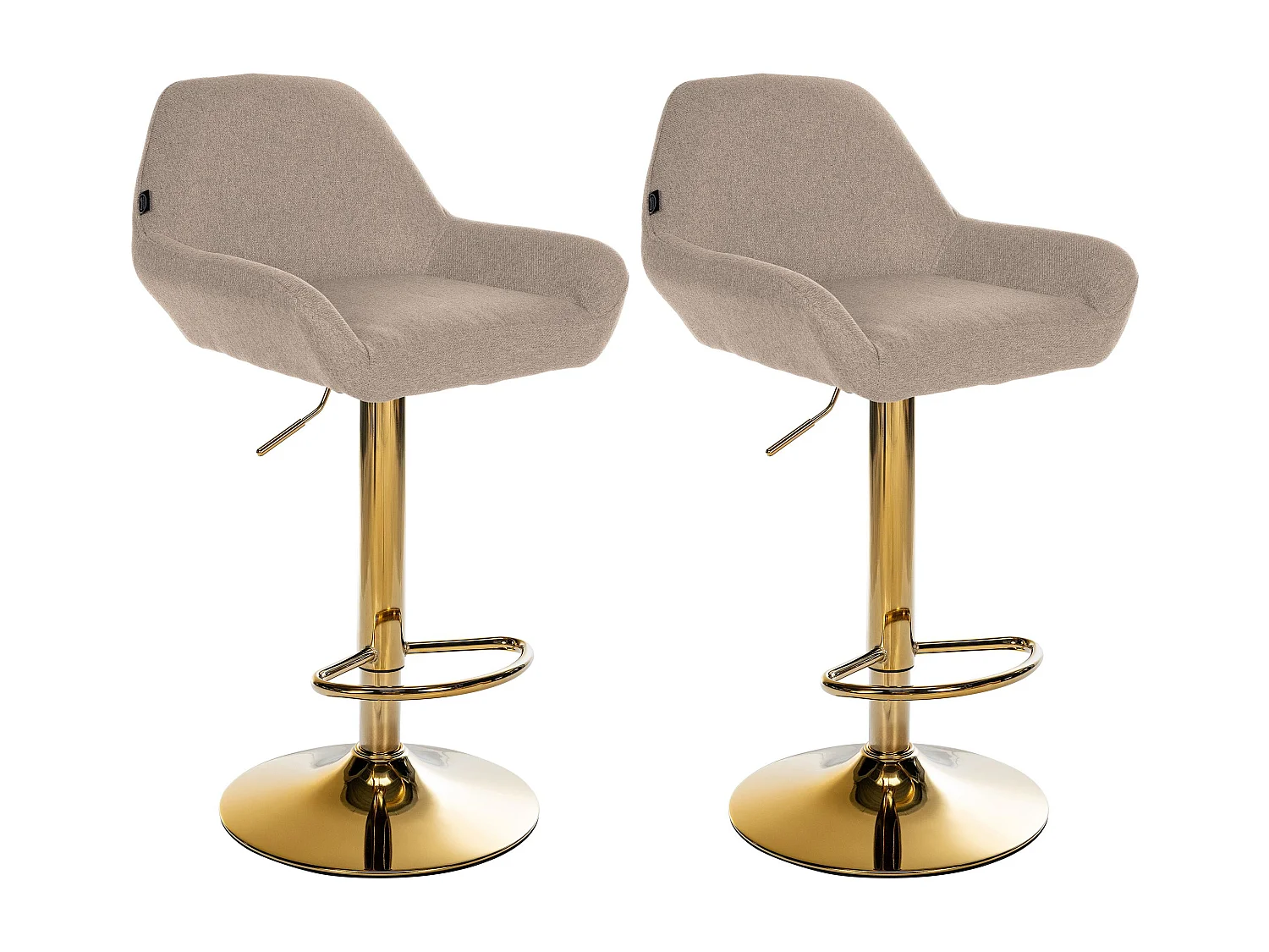 "2er Set Barhocker Braga Gold Stoff"