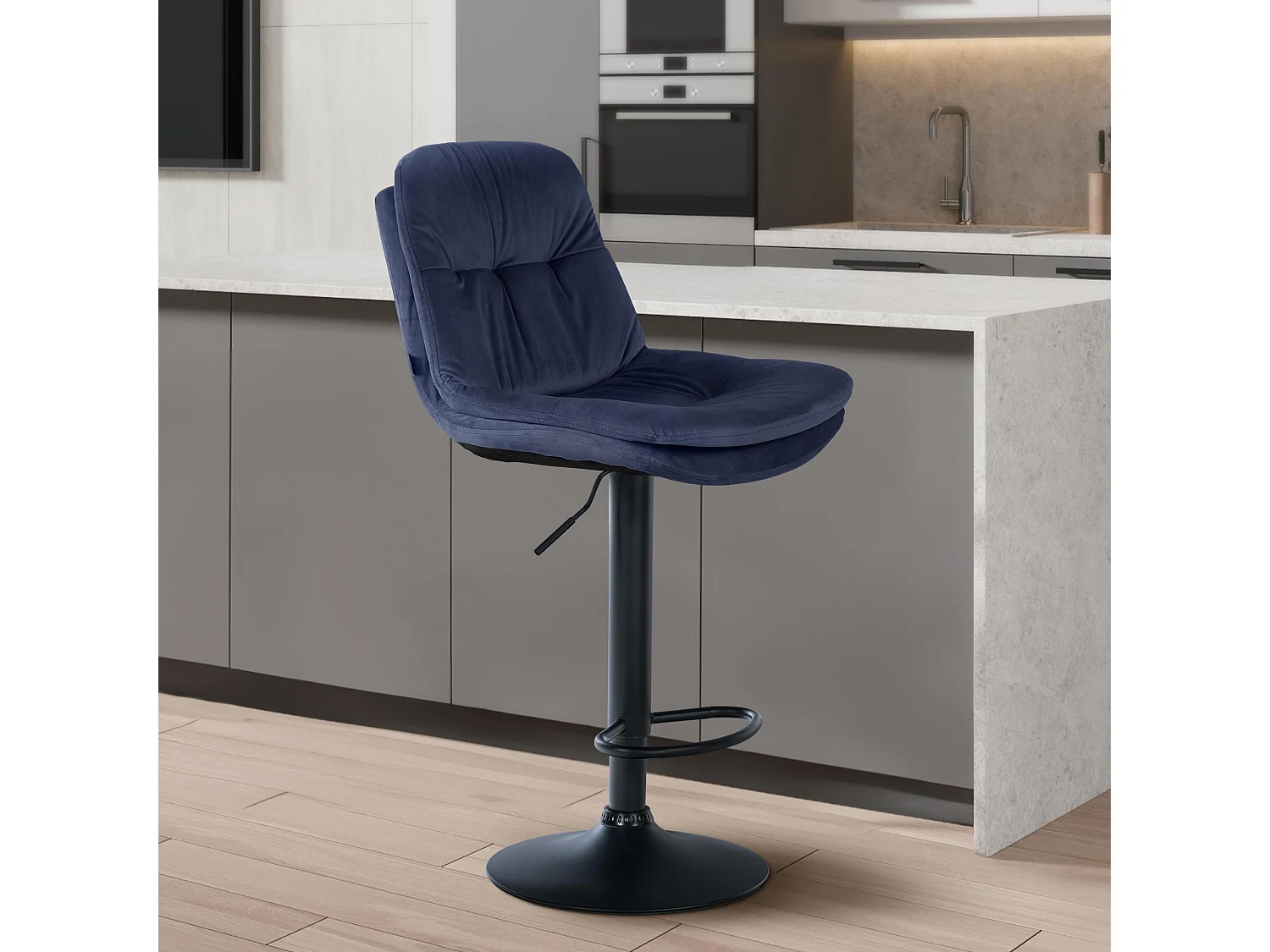 "Barhocker Laurel Samt schwarz"