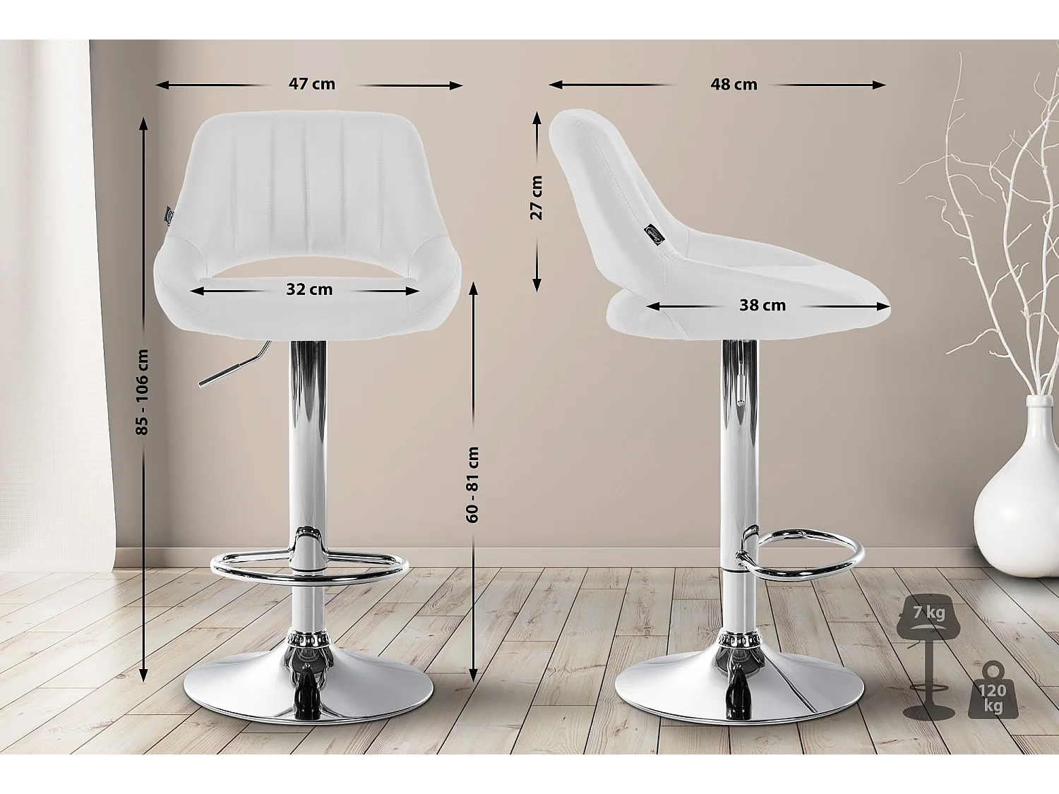 "2er Set Barhocker Milet Kunstleder C"