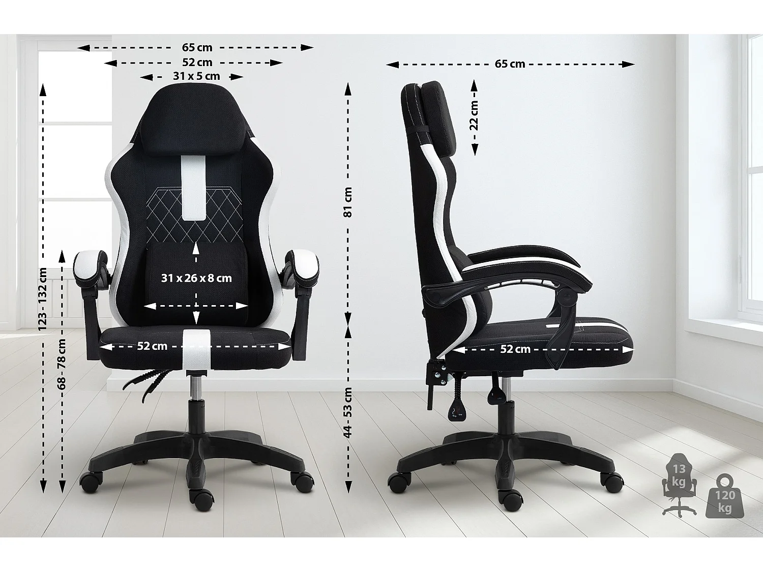 Bürostuhl Miltona Stoff