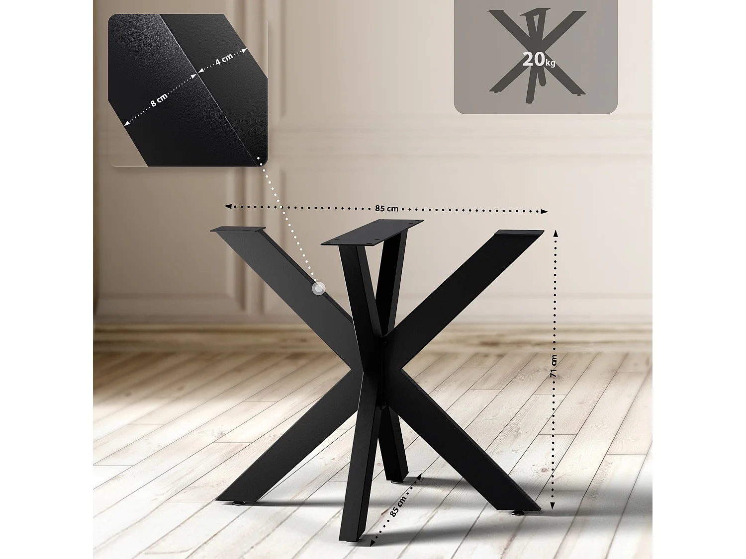 "Tischbeine Hardwick 85x85x71 cm"