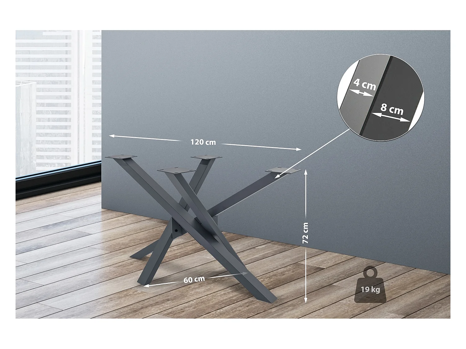 Tischbeine Jimmy 120x60x72