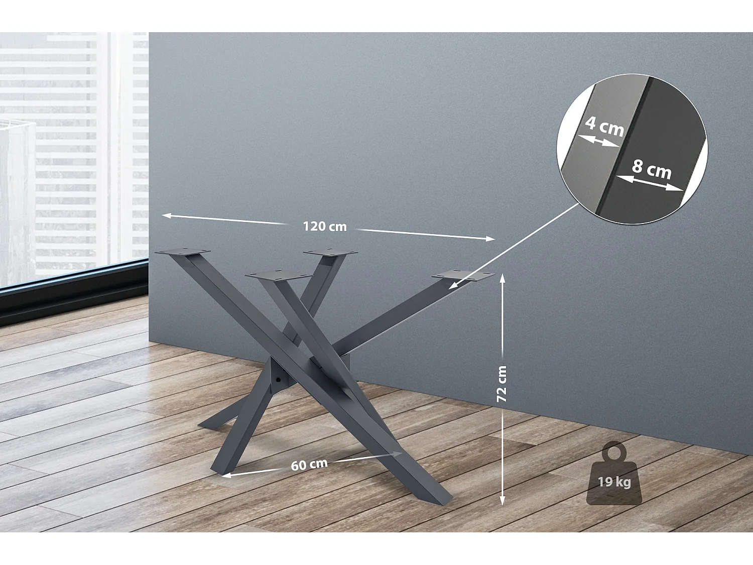 Tischbeine Jimmy 120x60x72