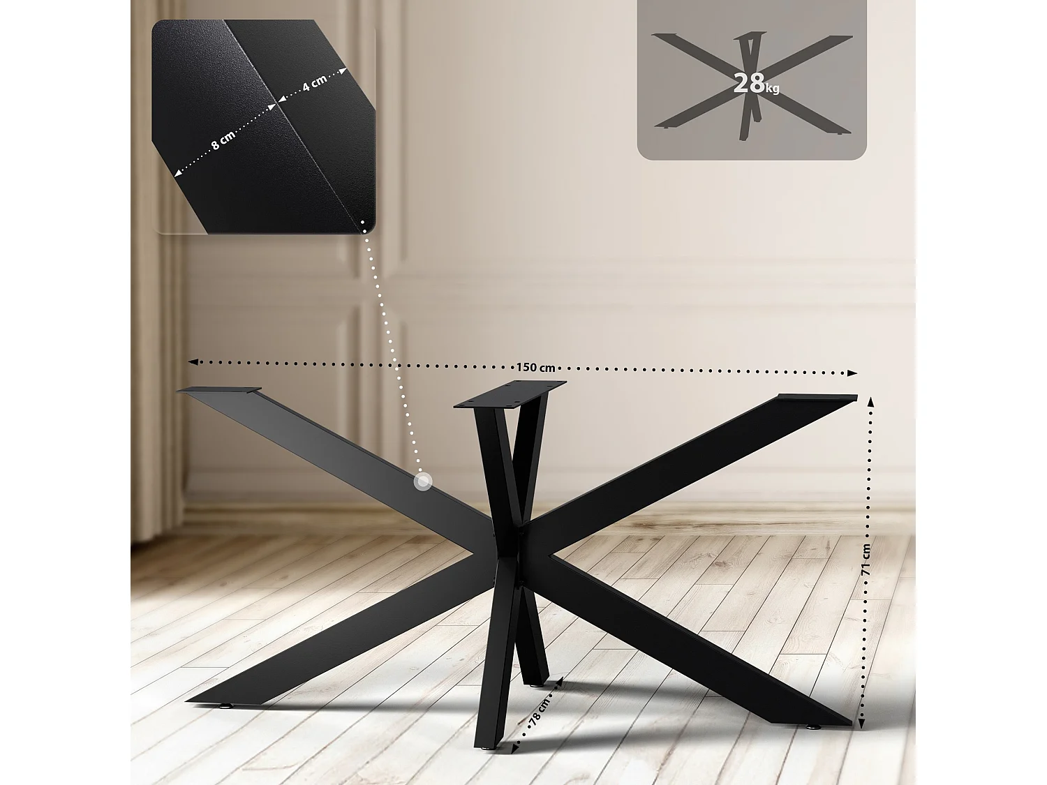 "Tischbeine Hardwick 150x78x71 cm"