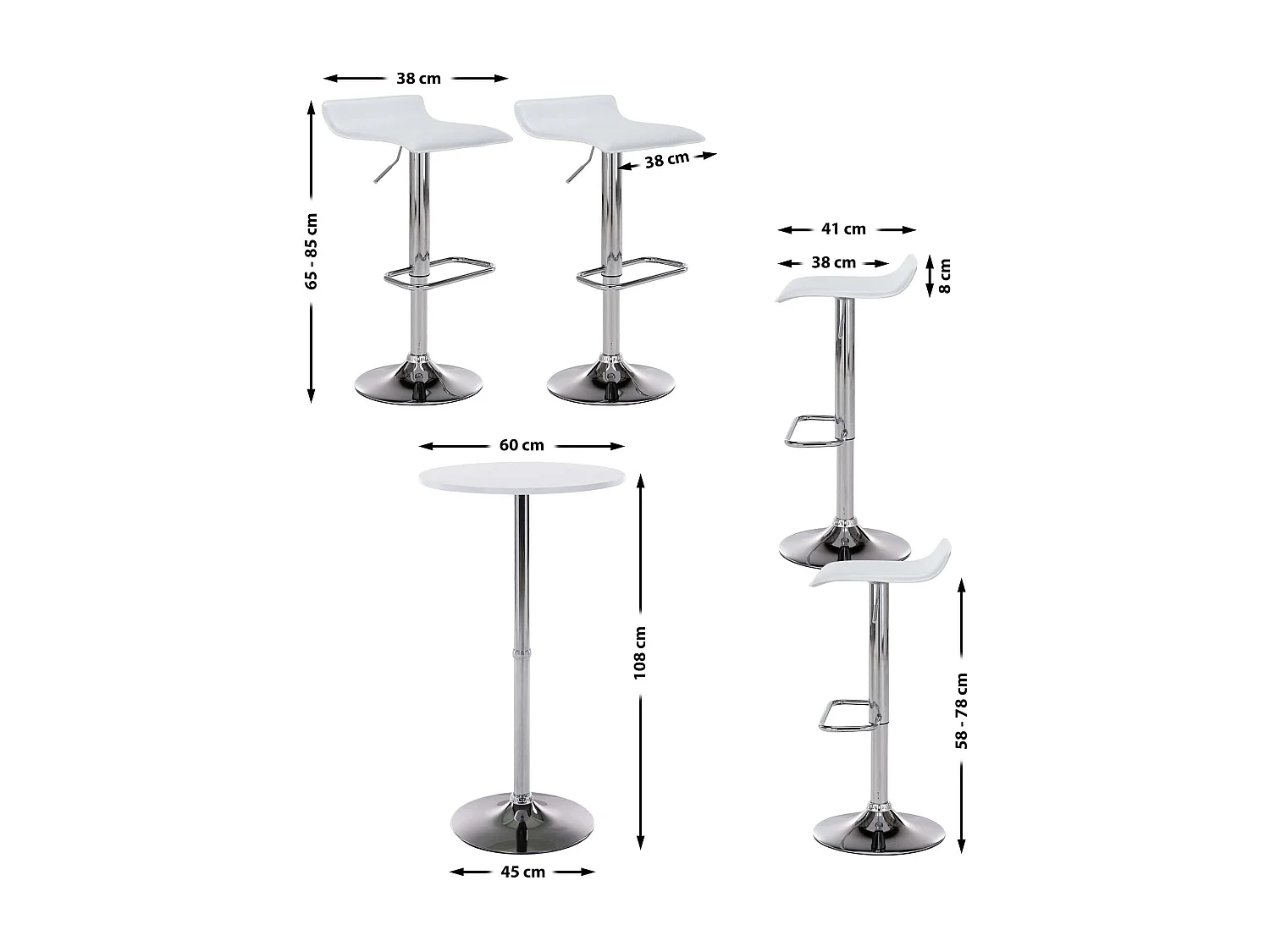 4er Bartisch Set Esberg