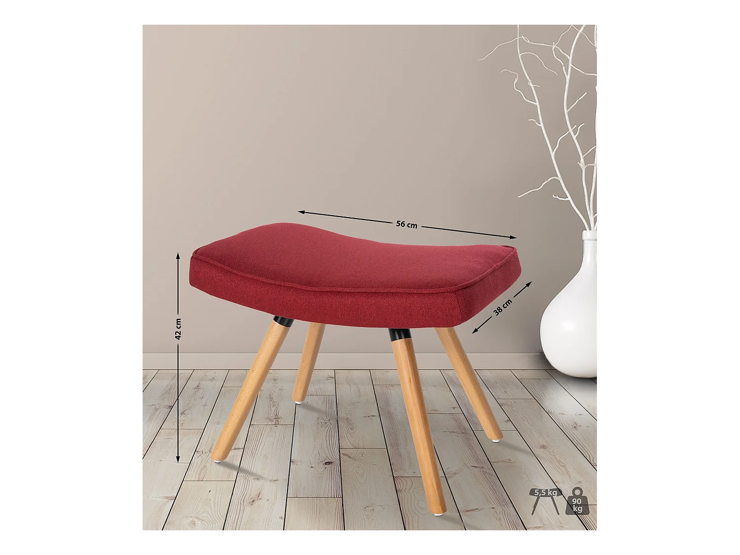 Fußhocker Garding Stoff