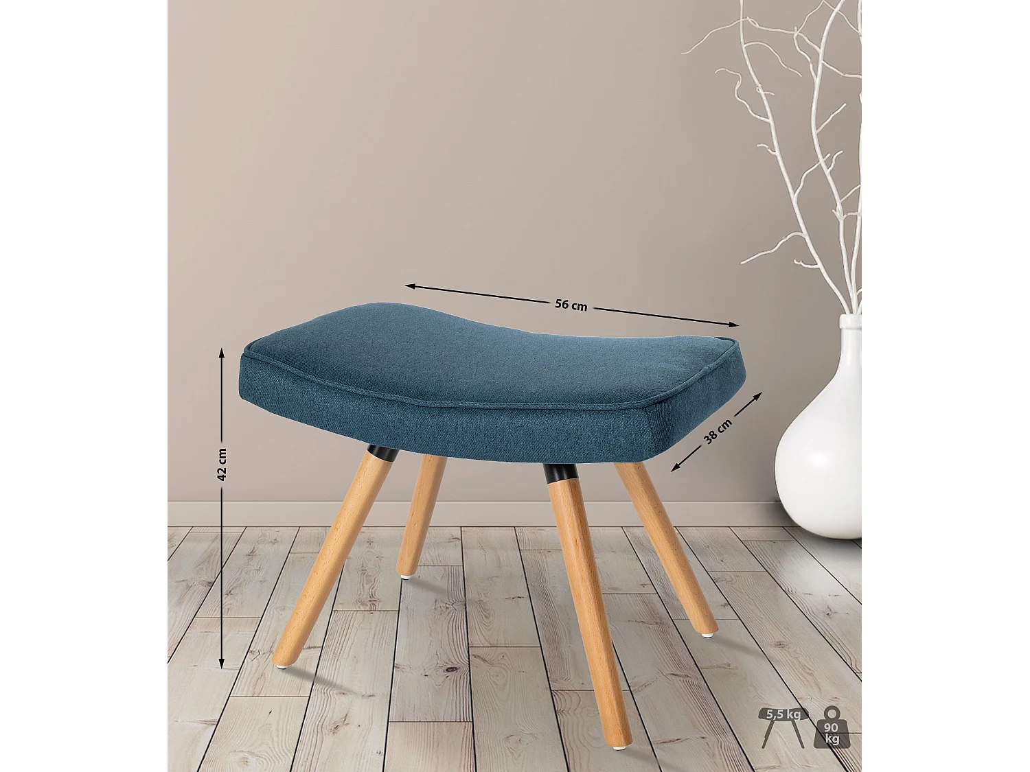 Fußhocker Garding Stoff