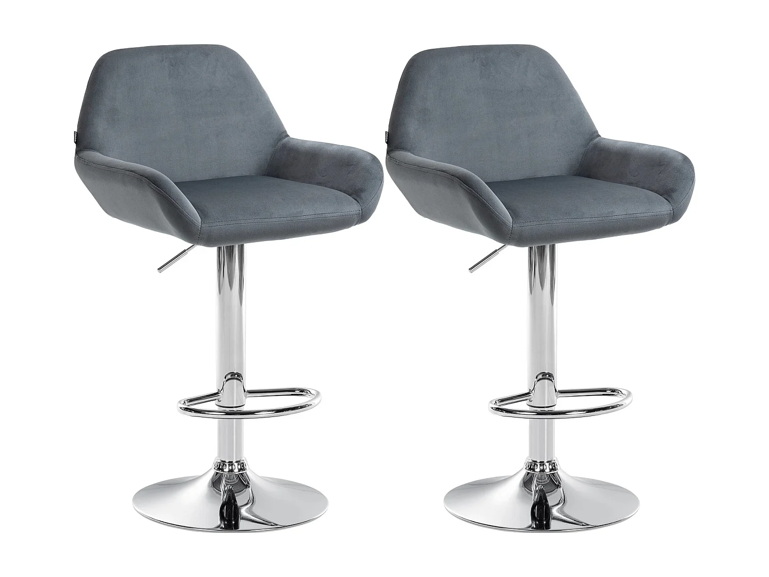 2er Set Barhocker Braga Samt chrom