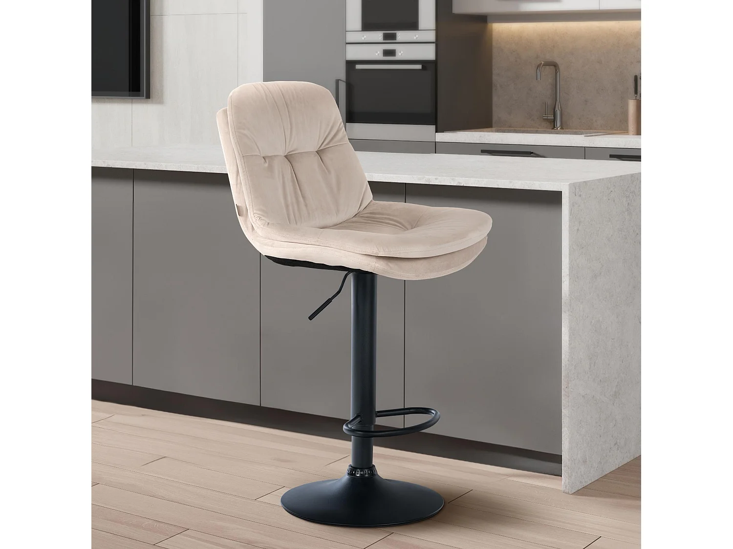 "Barhocker Laurel Samt schwarz"