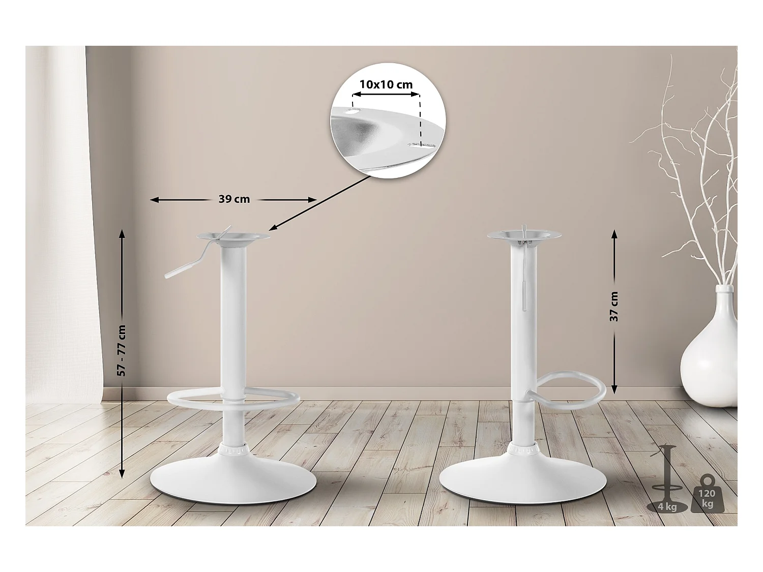 XL Gestell für Barhocker 10 x 10 cm