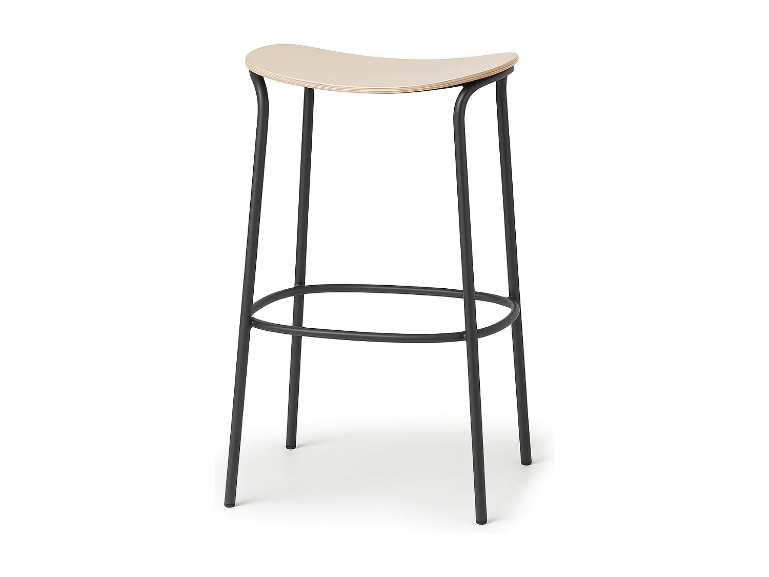 Tabouret métal et assise bois clair Trick - 75 cm