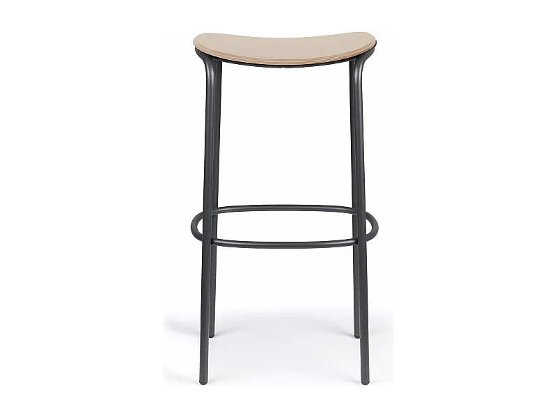 Tabouret métal et assise bois clair Trick - 75 cm