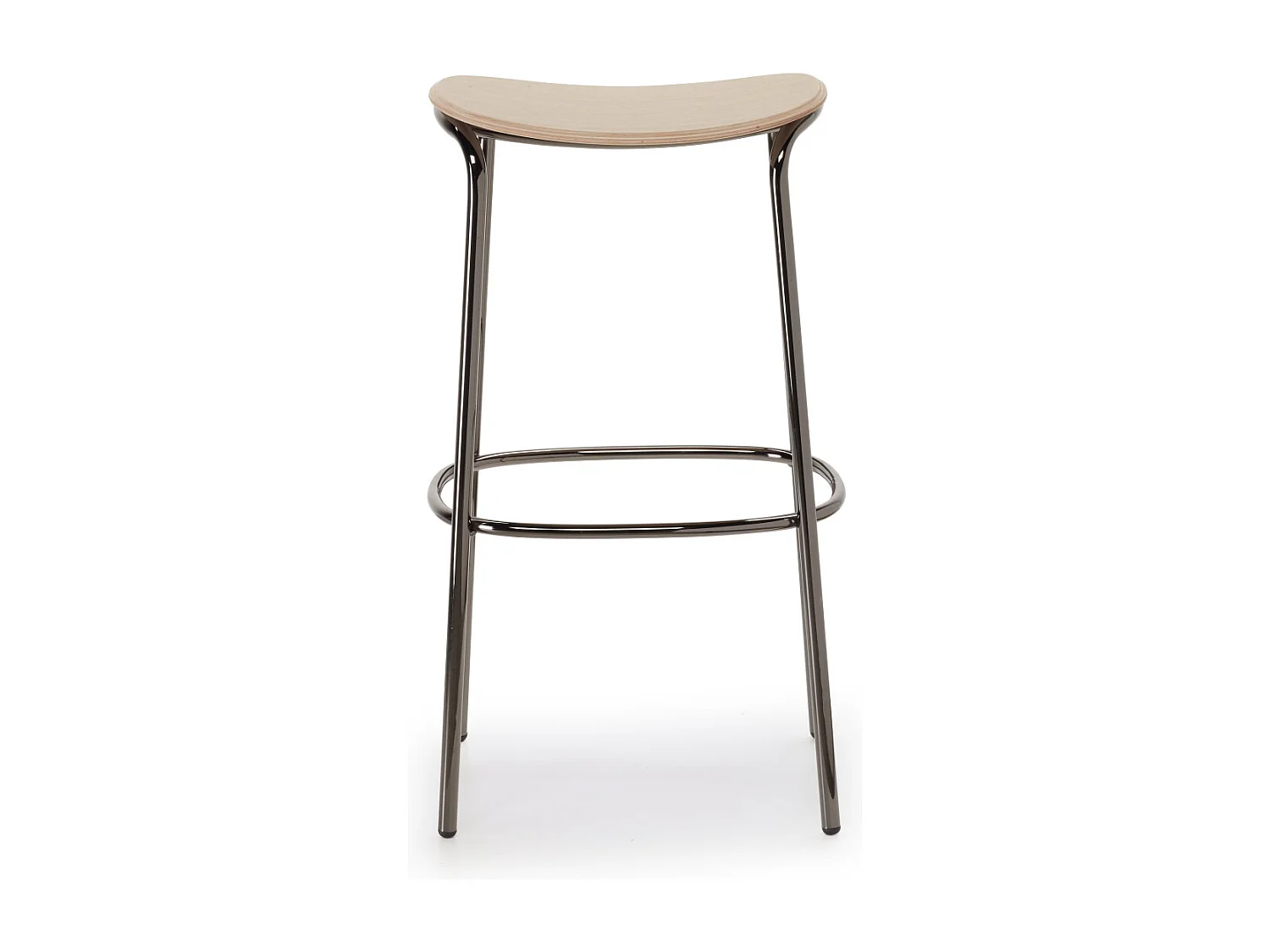 Tabouret métal et assise bois clair Trick - 75 cm
