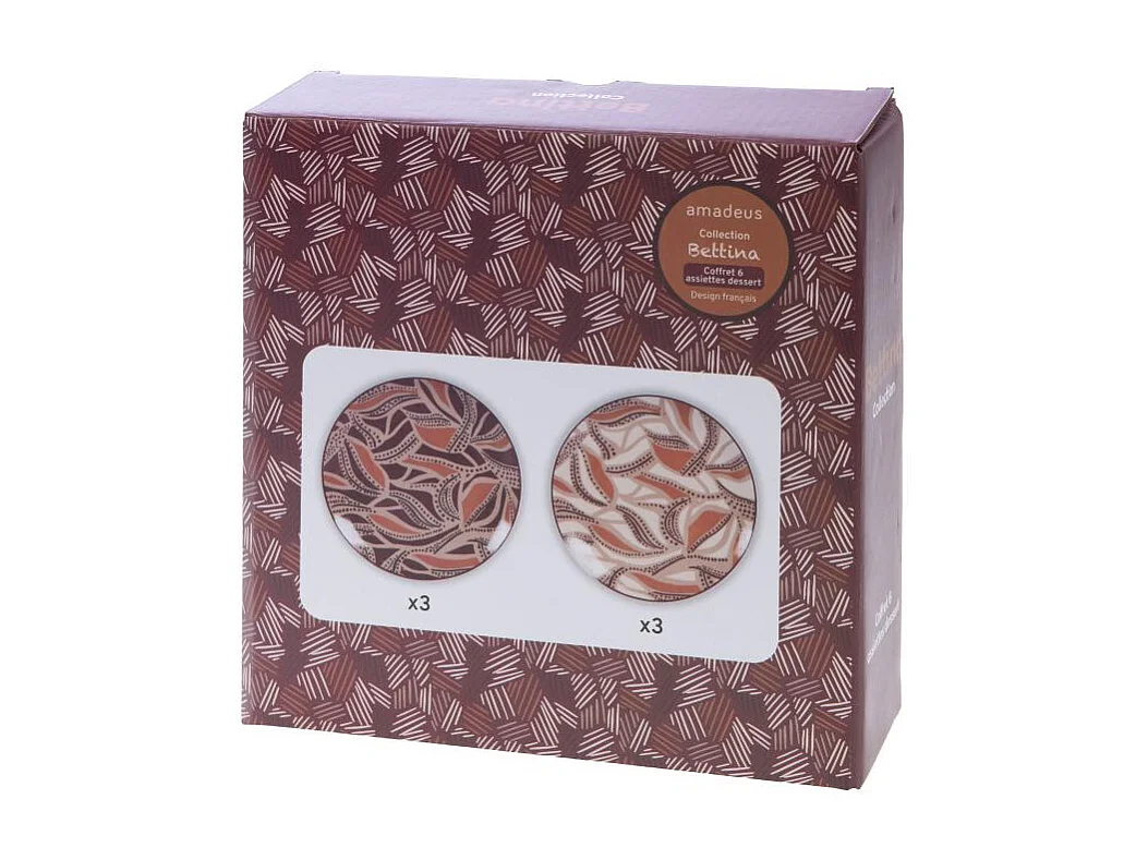 Coffret de 6 assiettes à dessert Bettina