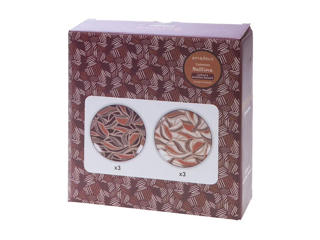 Coffret de 6 assiettes à dessert Bettina