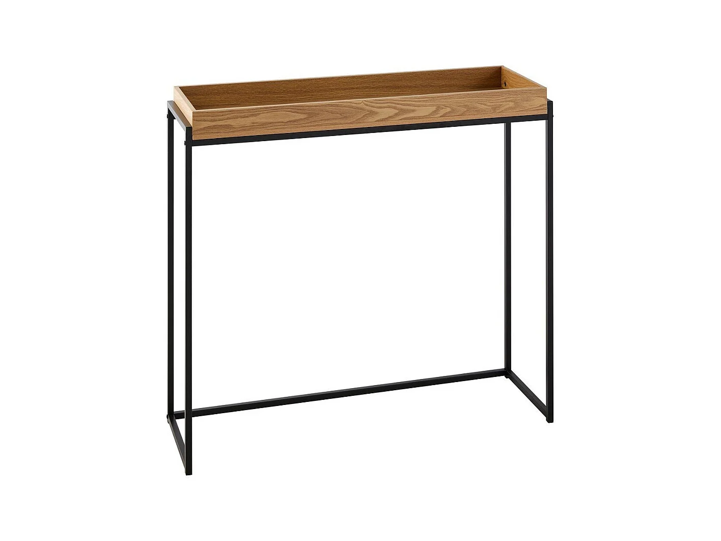 Console avec plateau à rebords et pieds en métal noir L100 cm - JESSIE