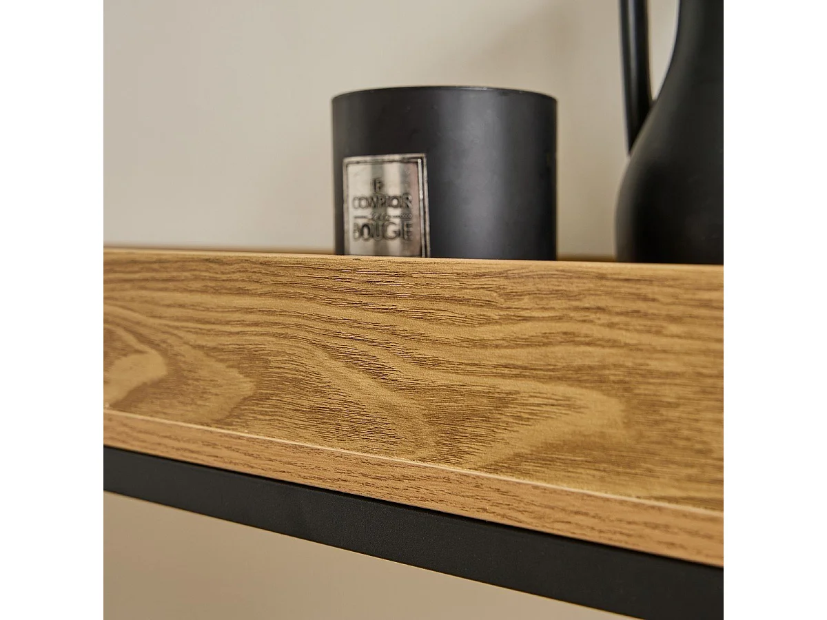 Console avec plateau à rebords et pieds en métal noir L100 cm - JESSIE