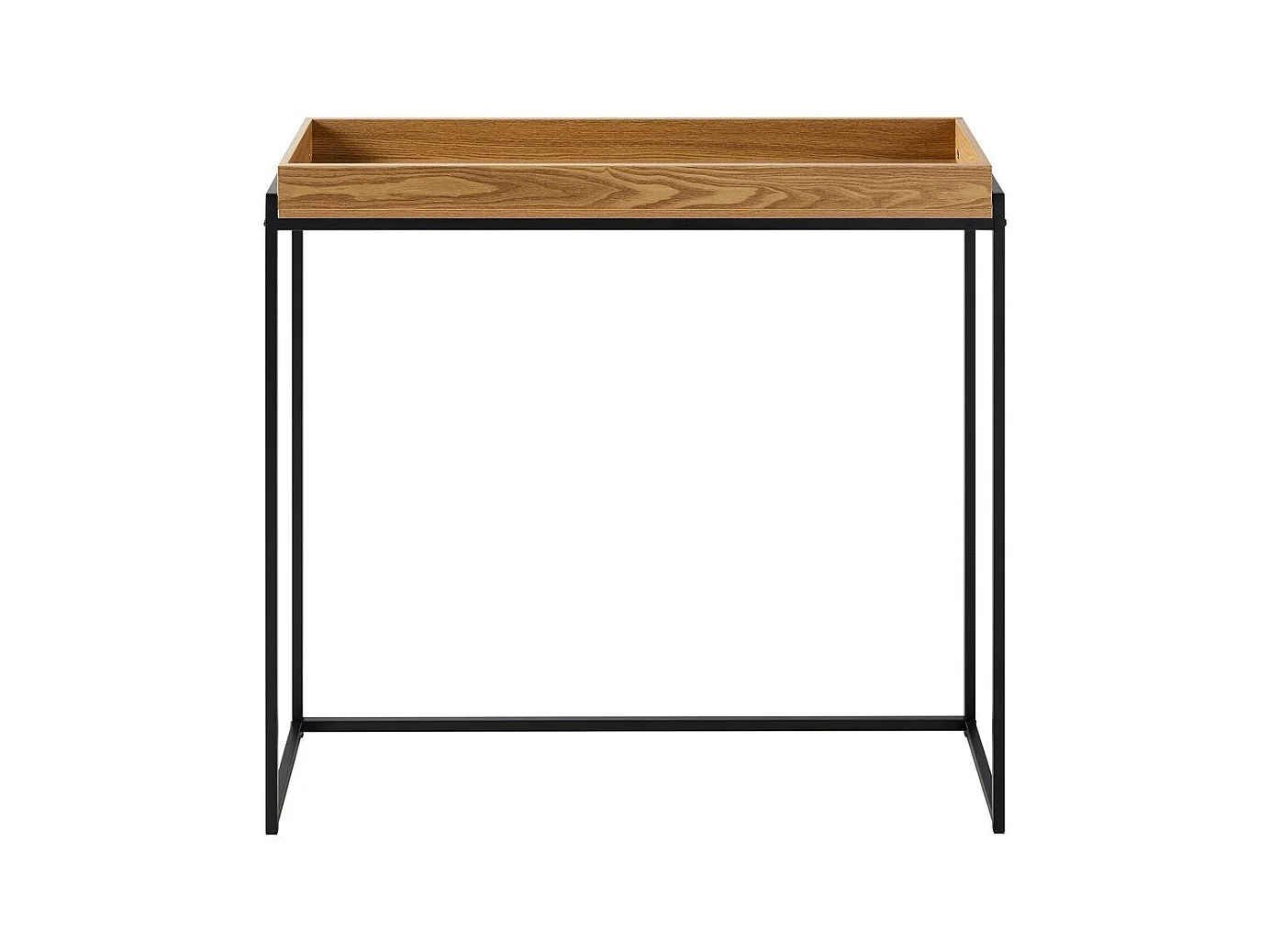 Console avec plateau à rebords et pieds en métal noir L100 cm - JESSIE