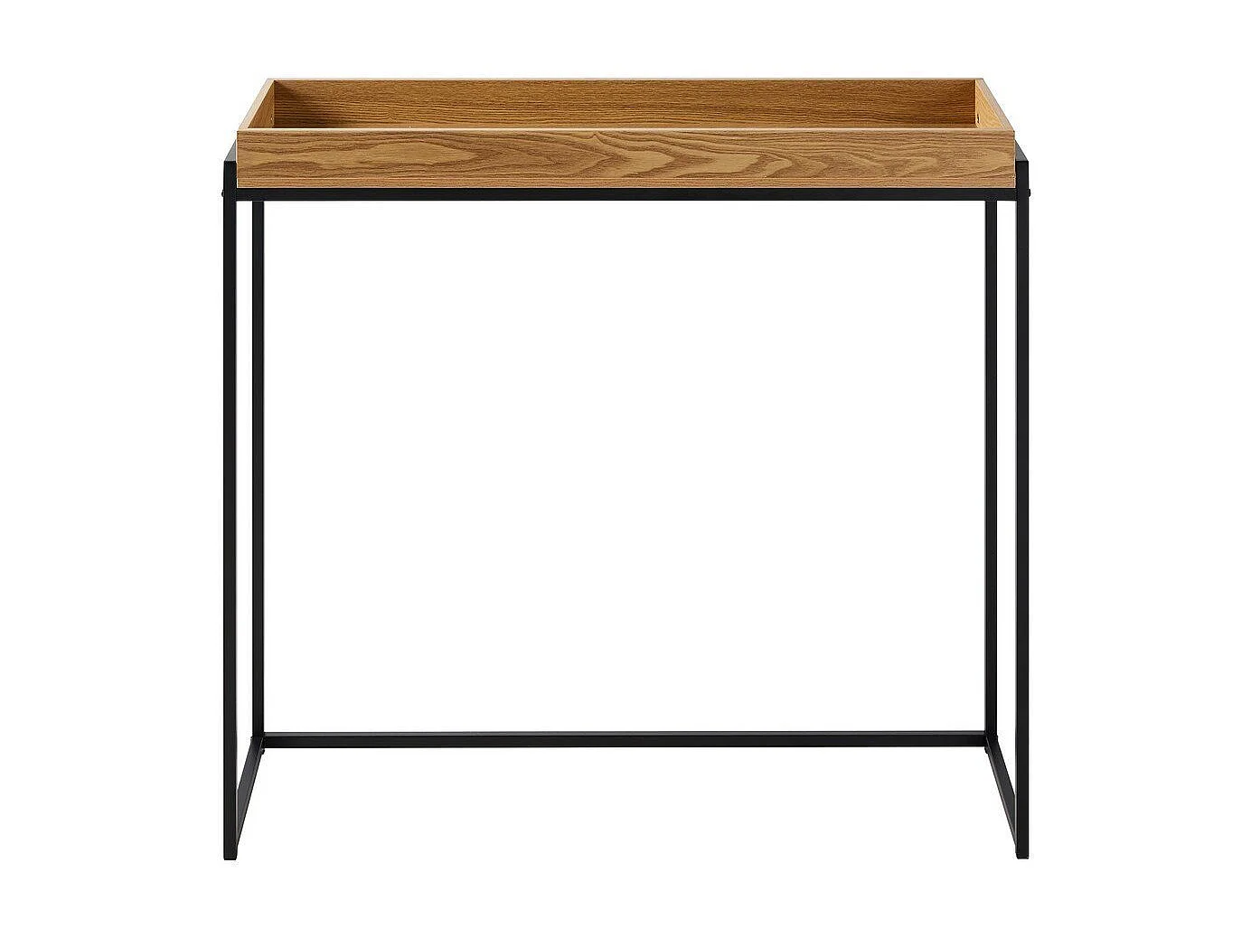 Console avec plateau à rebords et pieds en métal noir L100 cm - JESSIE