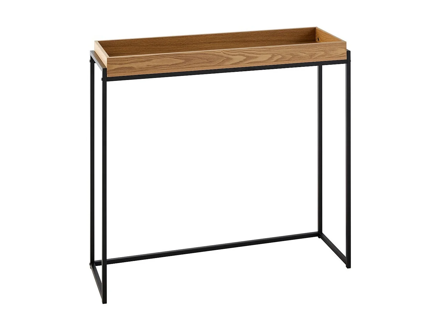 Console com tabuleiro com bordas e pés em metal preto L100 cm - JESSIE