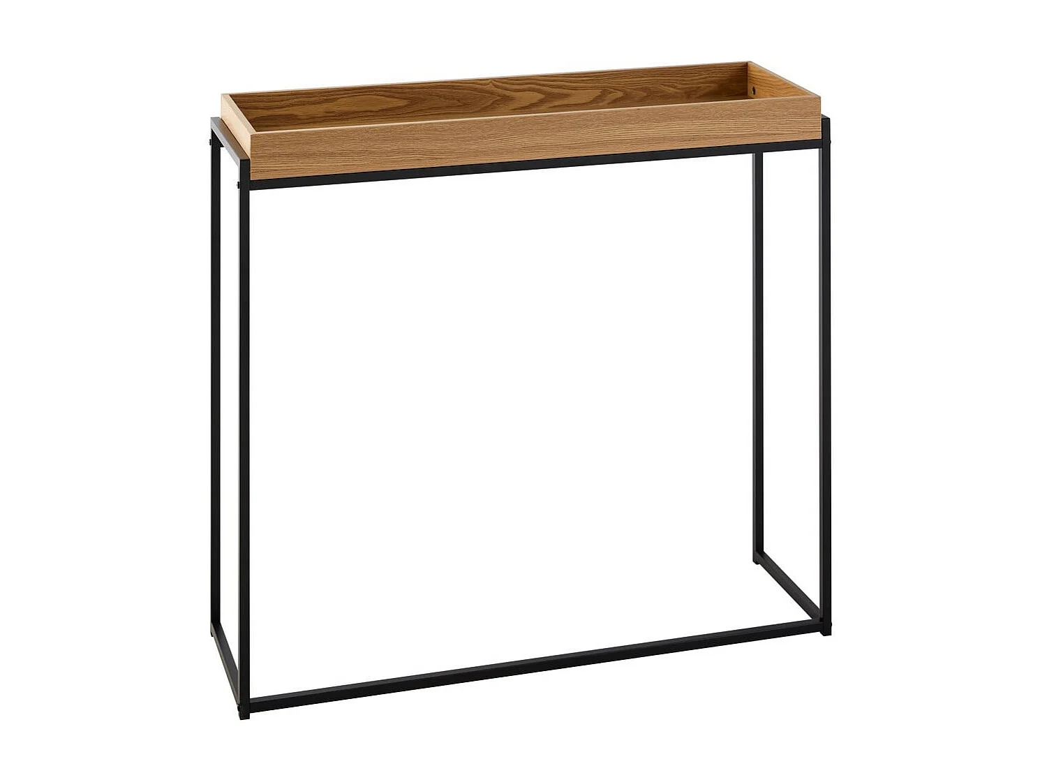 Console com tabuleiro com bordas e pés em metal preto L100 cm - JESSIE