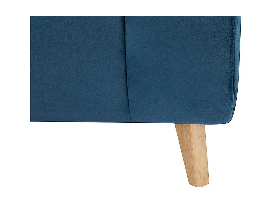 Fauteuil convertible en couchage en tissu - Pieds en bois beige - Bleu - L 191 cm x l 103 cm