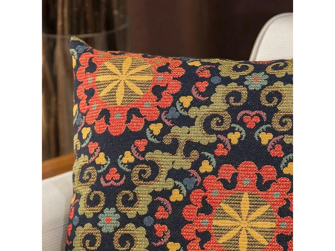 Coussin rétro – motifs floraux stylisés IZMIR