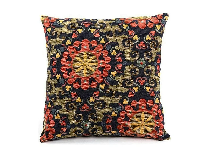 Coussin rétro – motifs floraux stylisés IZMIR