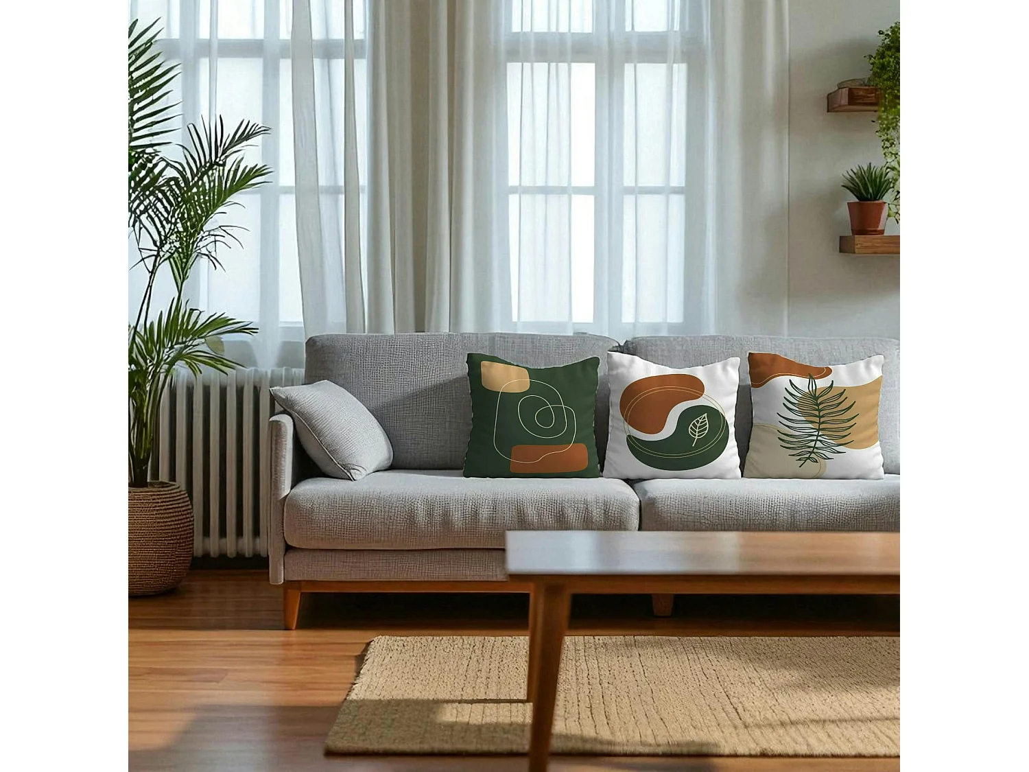 Coussin déco moderne – motifs abstraits (lot de 3) IZMIR