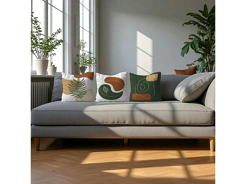 Coussin déco moderne – motifs abstraits (lot de 3) IZMIR