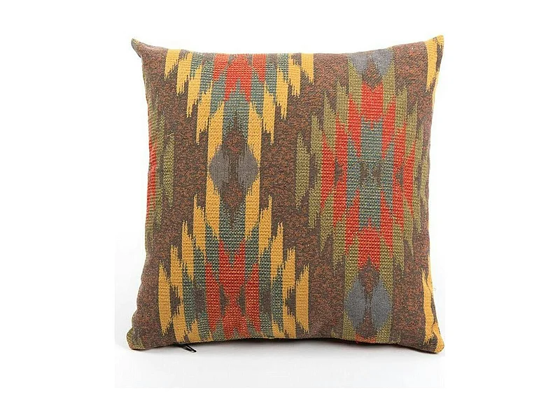 Coussin marron – motif aztèque IZMIR