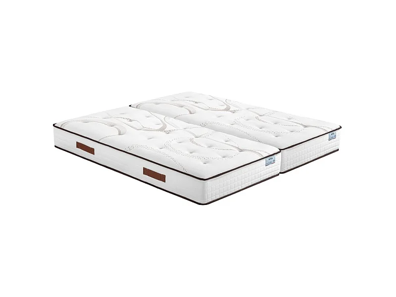 Matelas 2x90x200 Repere - Ressorts ensachés - Hauteur 26 cm - Soutien ferme