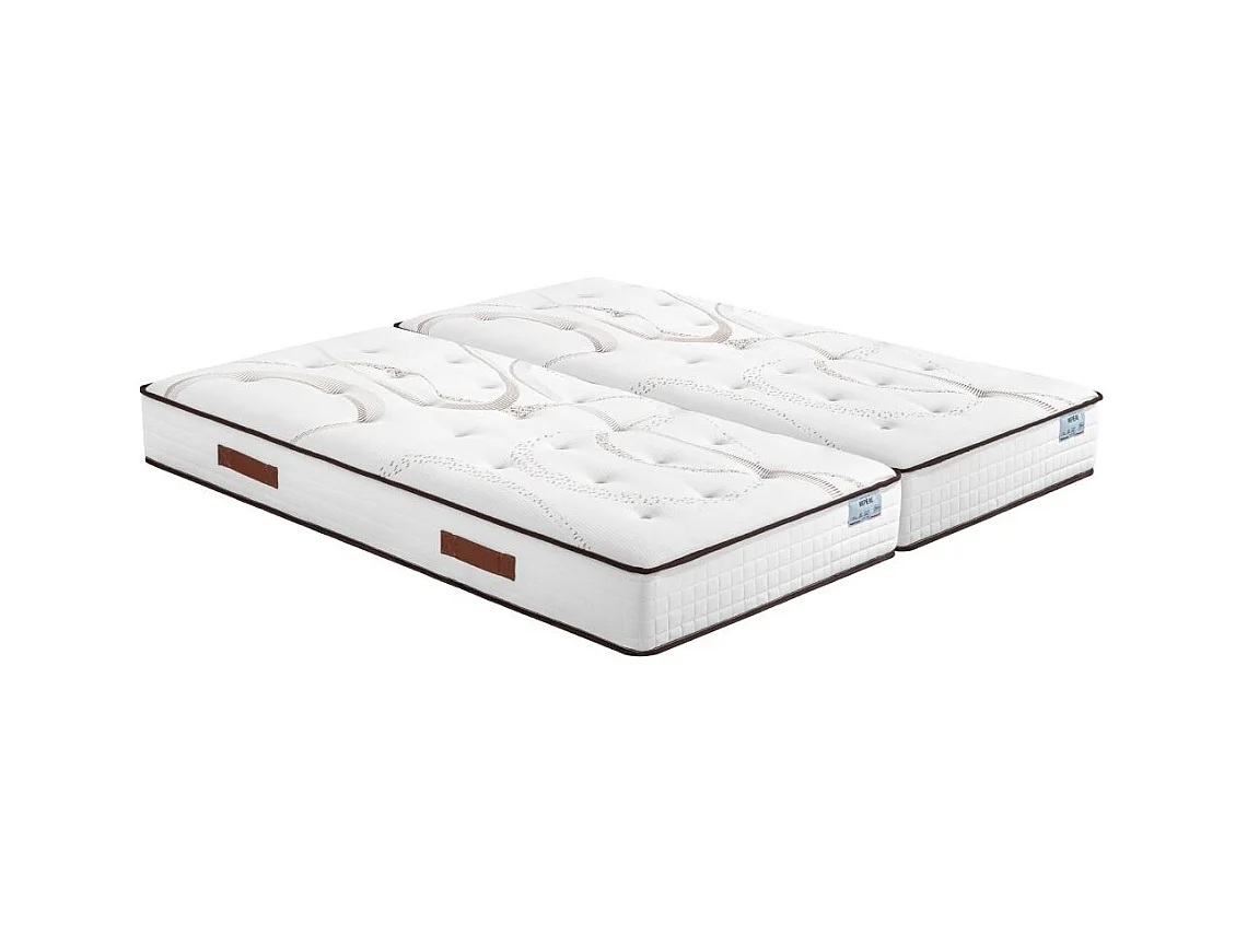 Matelas 2x90x200 Repere - Ressorts ensachés - Hauteur 26 cm - Soutien ferme